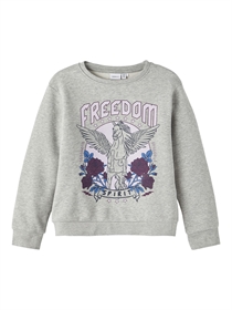 NAME IT Soffi Loose Sweatshirt Grey Melange